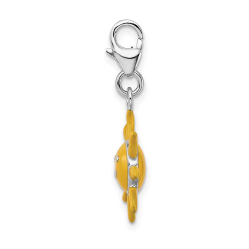Image of Sterling Silver Enameled 3-D Sunshine w/ Lobster Clasp Charm