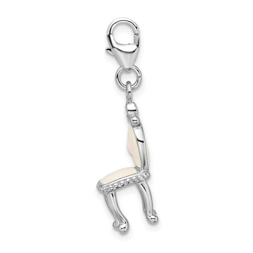 Image of Sterling Silver Enameled 3-D Vanity Chair w/ Lobster Clasp Charm