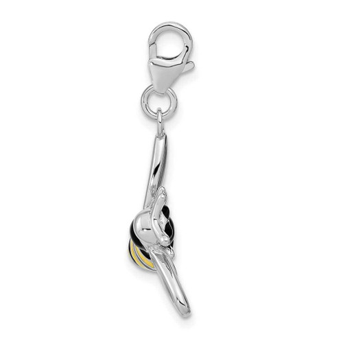 Image of Sterling Silver Enameled 3-D Yellow Jacket w/ Lobster Clasp Charm