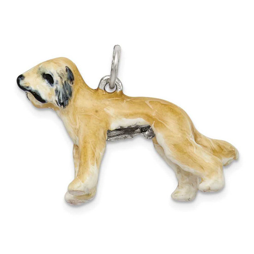 Image of Sterling Silver Enameled Briard Dog Charm