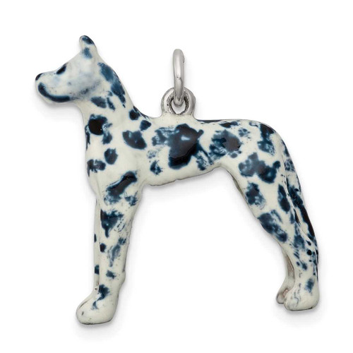 Image of Sterling Silver Enameled Great Dane Charm