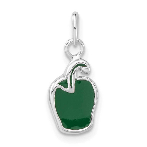 Image of Sterling Silver Enameled Green Pepper Charm