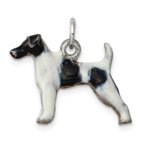Image of Sterling Silver Enameled Smooth Hair Fox Terrier Charm