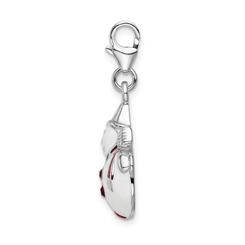 Image of Sterling Silver Enameled Snowman w/ Lobster Clasp Charm
