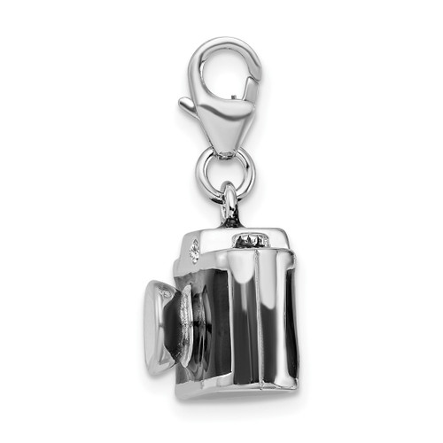 Sterling Silver Enamels Camera w/ Lobster Clasp Charm
