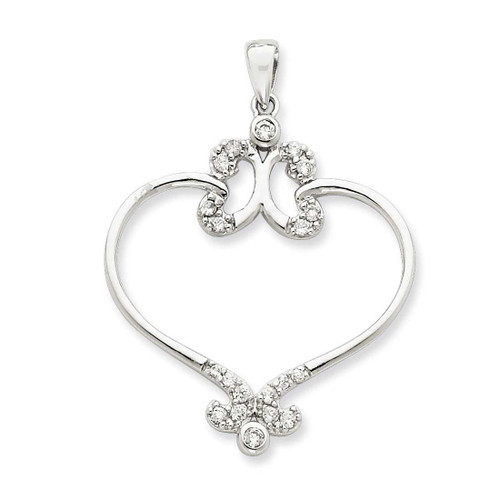 Image of Sterling Silver Fancy Hearts CZ Pendant