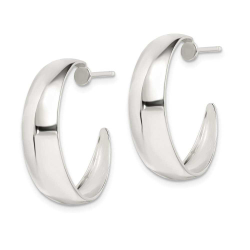 Image of 23mm Sterling Silver Fancy Hoop Earrings QE232