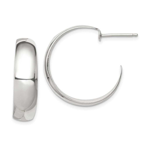 Image of 23mm Sterling Silver Fancy Hoop Earrings QE232