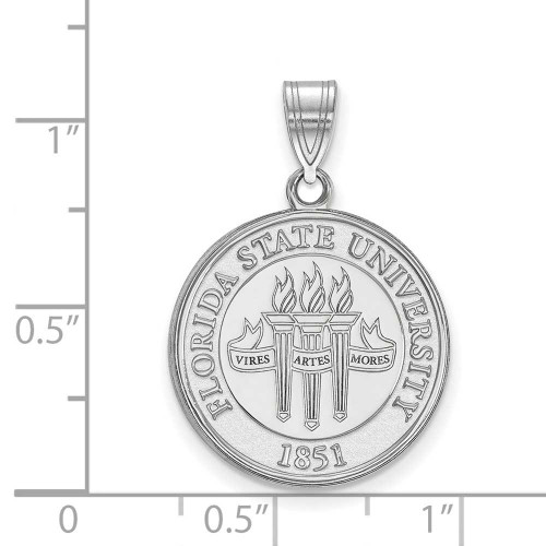 Image of Sterling Silver Florida State University Large Crest Pendant by LogoArt
