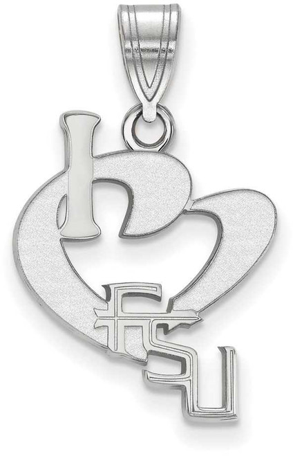 Image of Sterling Silver Florida State University Lg I Love Logo Pendant LogoArt SS069FSU