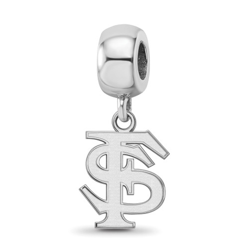 Sterling Silver Florida State University Small Dangle Bead by LogoArt (SS036FSU)