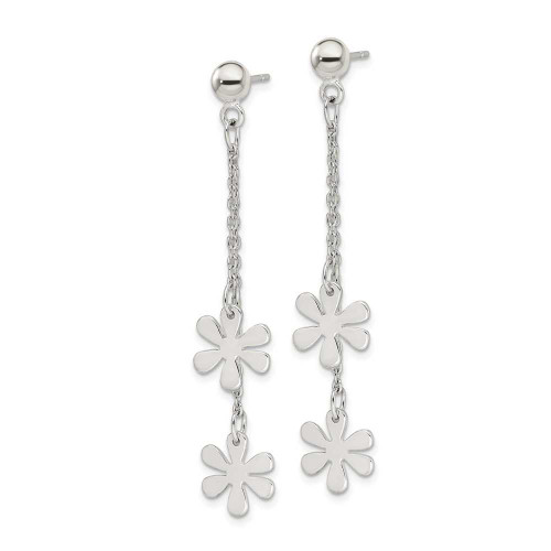 Image of 55mm Sterling Silver Flower Dangle Post Earrings