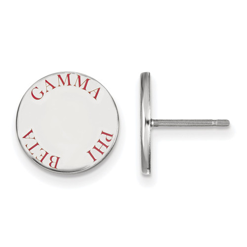 Sterling Silver Gamma Phi Beta Enamel Post Earrings by LogoArt (SS020GPB)