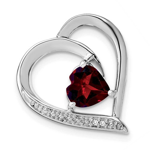 Image of Sterling Silver Garnet and Diamond Pendant PM4441-GA-001-SSA