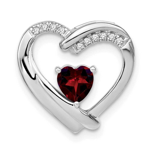 Image of Sterling Silver Garnet and Diamond Pendant PM7018-GA-005-SSA