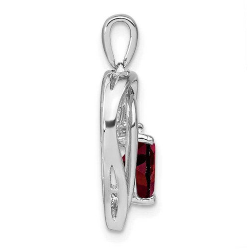 Image of Sterling Silver Garnet and Diamond Pendant PM7025-GA-001-SSA