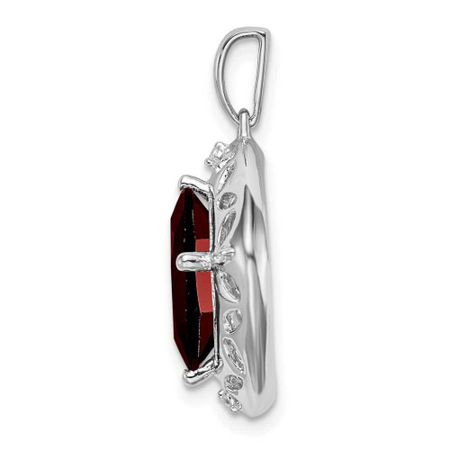 Image of Sterling Silver Garnet and Diamond Pendant PM7078-GA-002-SSA