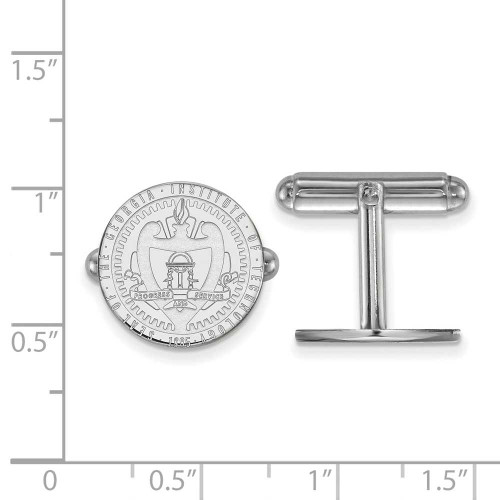 Image of Sterling Silver Georgia Institute of Technology Crest Cuff Links by LogoArt