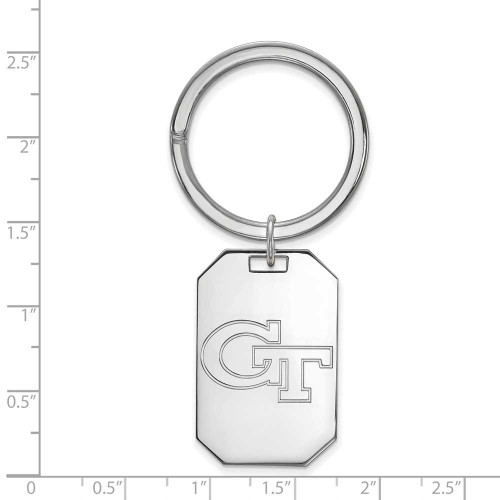 Image of Sterling Silver Georgia Institute of Technology Key Chain by LogoArt