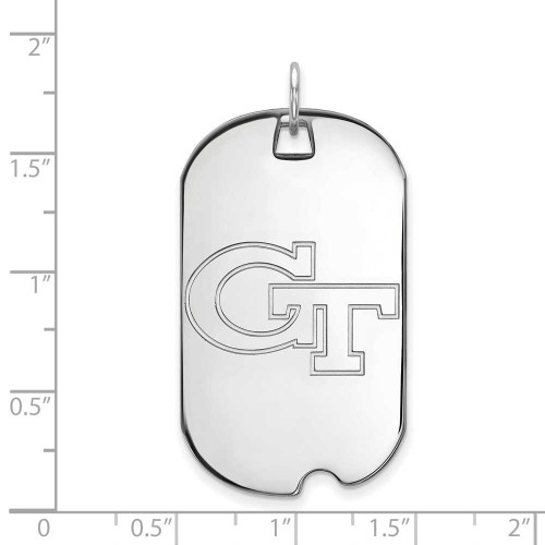 Image of Sterling Silver Georgia Institute of Technology Large Dog Tag by LogoArt