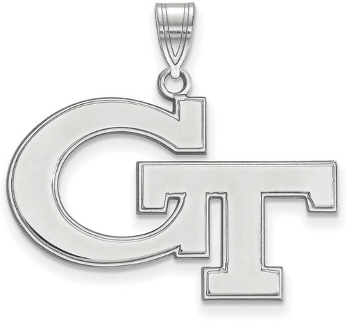 Image of Sterling Silver Georgia Institute of Technology Large Pendant by LogoArt SS004GT