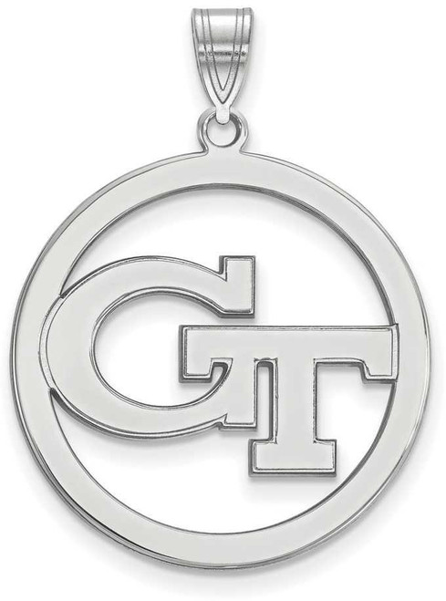 Image of Sterling Silver Georgia Institute of Technology Large Pendant Circle by LogoArt