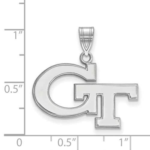 Image of Sterling Silver Georgia Institute of Technology Medium Pendant LogoArt (SS003GT)