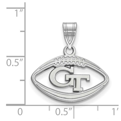 Image of Sterling Silver Georgia Institute of Technology Pendant in Football by LogoArt