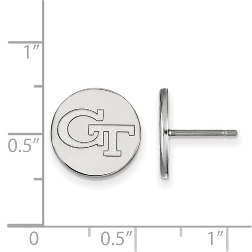 Sterling Silver Georgia Institute of Technology Small Disc Earrings by LogoArt