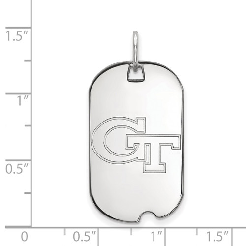 Sterling Silver Georgia Institute of Technology Small Dog Tag by LogoArt