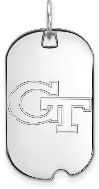 Sterling Silver Georgia Institute of Technology Small Dog Tag by LogoArt