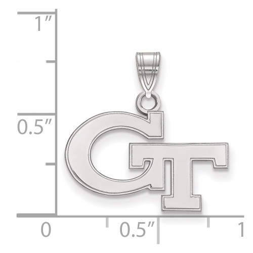 Sterling Silver Georgia Institute of Technology Small Pendant by LogoArt SS002GT