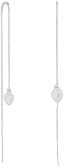 Image of Sterling Silver Heart Threader Earrings