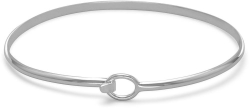 Sterling Silver Hook Closure Bangle Bracelet