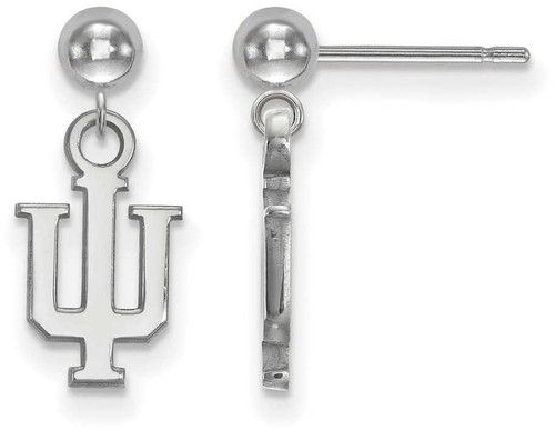 Image of Sterling Silver Indiana University Earrings Dangle Ball by LogoArt