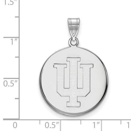 Image of Sterling Silver Indiana University Large Disc Pendant by LogoArt (SS039IU)