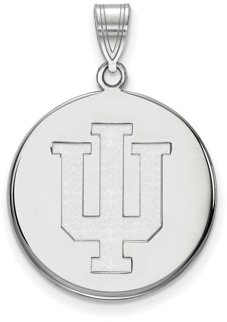 Image of Sterling Silver Indiana University Large Disc Pendant by LogoArt (SS039IU)