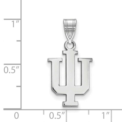 Image of Sterling Silver Indiana University Medium Pendant by LogoArt (SS003IU)