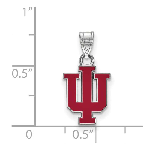 Image of Sterling Silver Indiana University Small Enamel Pendant by LogoArt (SS071IU)