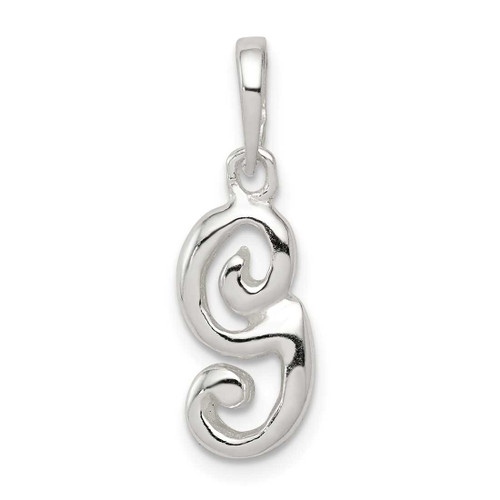 Image of Sterling Silver Initial G Pendant QC6512G