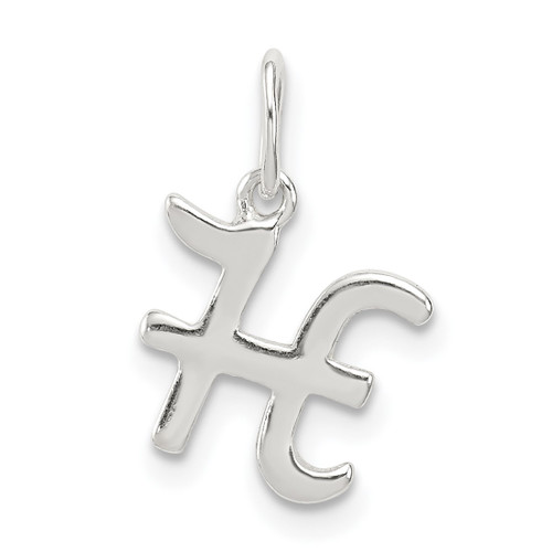 Sterling Silver Initial H Pendant QC6511H