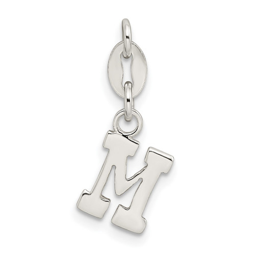 Sterling Silver Initial M Pendant QC6513M