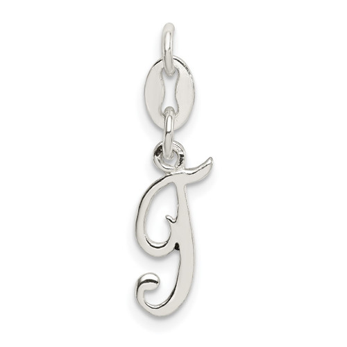 Sterling Silver Initial T Pendant QC6510T
