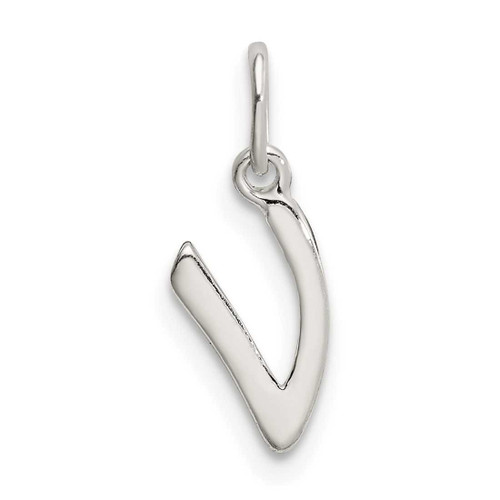 Image of Sterling Silver Initial V Pendant QC6511V