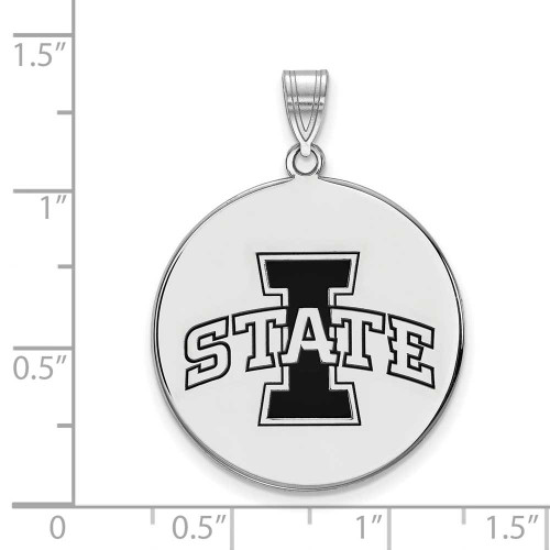 Image of Sterling Silver Iowa State University Large Enamel Disc Pendant by LogoArt