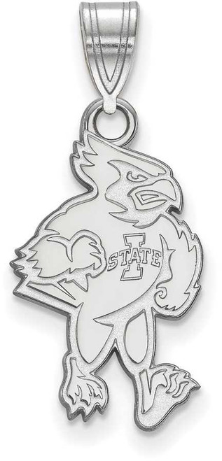 Image of Sterling Silver Iowa State University Large Pendant by LogoArt (SS018IAS)