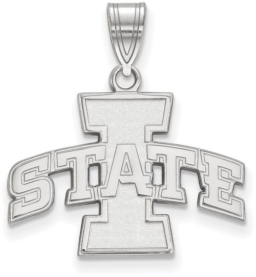 Sterling Silver Iowa State University Medium Pendant by LogoArt (SS003IAS)