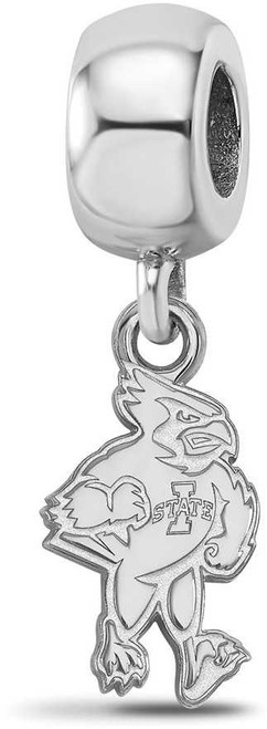 Image of Sterling Silver Iowa State University Small Dangle Bead by LogoArt (SS028IAS)