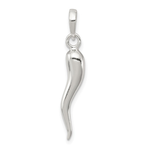 Image of Sterling Silver Italian Horn Pendant QC6096