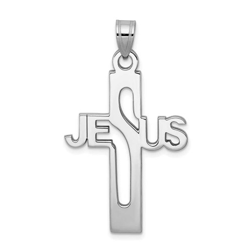 Image of Sterling Silver Jesus Cross Large Pendant